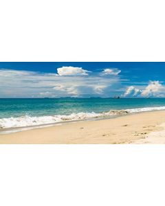 AOFOTO 6x3ft Summer Beach Background for Photography Poster Seaside Sand Blue Water View Blue Sky Coulds Wedding Portrait Photo Shoot Backdrop Vinyl Wallpaper Vacation Holiday Photo Studio Props