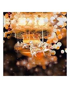 AOFOTO 8x8ft Romantic Carousel Backdrop Dreamy Playground Merry-go-Round Photography Background Twinkle Spots Amusement Park Baby Kid Girl Princess Portrait Artistic Photo Studio Props Wallpaper