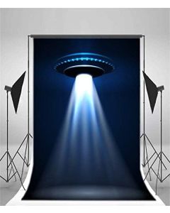 AOFOTO 6x8ft UFO Backdrop Flying Saucer Photography Background Science Fiction Alien Spacecraft Invasion Planet Kid Boy Child Artistic Portrait Photo Shoot Studio Props Video Drop Wallpaper Drape
