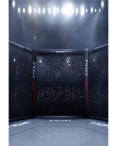 AOFOTO 5x7ft Cage Arena Backdrop Night in USA MMA Octagon Cages Wrestling Match Kickboxing Fistfight Field Mixed Martial Arts Fighting Championship Background for Man Boy Portrait Photo Studio Props