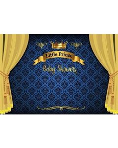 AOFOTO 6x4ft Little Prince Baby Shower Background Royal King Crown Vintage Floral Pattern Wall Abstract Curtain Party Decoration Photography Backdrop Classic Banner Photo Studio Props Vinyl Wallpaper