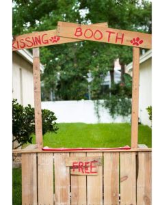 AOFOTO 5x7ft Spring Wood Kissing Booth Backdrop Vinyl Countryside Village Scenery Couples Lovers Photos Background Girls Party Events Travel Wedding Photography Studio Props