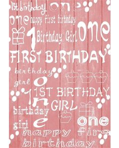 AOFOTO 3x5ft 1st Birthday Background Vintage Girl One Year Old Photography Backdrop Wooden Board Texture Baby Kid Infant Child Artistic Portrait Photoshoot Studio Props Video Drape Wallpaper